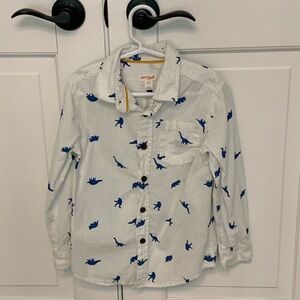 Cat & Jack Button Down Dinosaur Shirt. Size 6/7